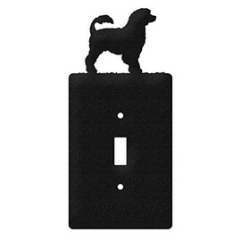 SWEN Products Portuguese Water Dog Metal Wall Plate Cover (Single Switch, Black)