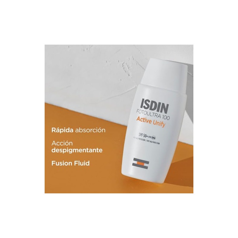 ISDIN FotoUltra 100 Active Unify SPF 50+, Protector Solar Facial,