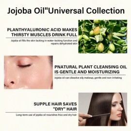 2pcs Aceite De Jojoba Puro Prensado En Fro Con Gotero 50 Ml Neutra                                                                                    