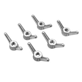 POFET 6Pcs M10 304 Stainless Steel Corner Nuts, Hand Screw Butterfly Nut, Wire Rope Chain Accessories