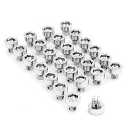 RhinoTuning 50 Pcs Set 0.3"/7.5mm Wheel Rim Rivets Nuts 7.5mm Wheel Lug Nuts Replacement Plastic Rivet for Auto（Chrome）