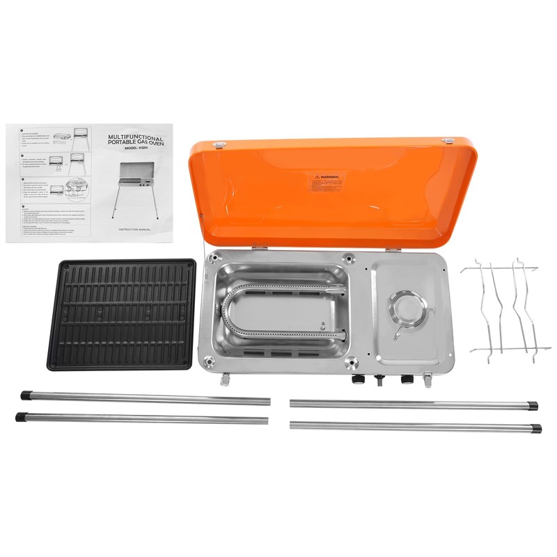 YIYIONCE Propane Gas Grill 2-Burner Portable Propane Griddle Outdoor BBQ