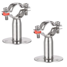 Hsthe Sea Pack of 2 Wall Mount Ceiling Mount Pipe Bracket (Φ25-27 mm) Adjustable Stainless Steel Bracket Clip, Ideal for Fixing Pipes, Pipes or Rods