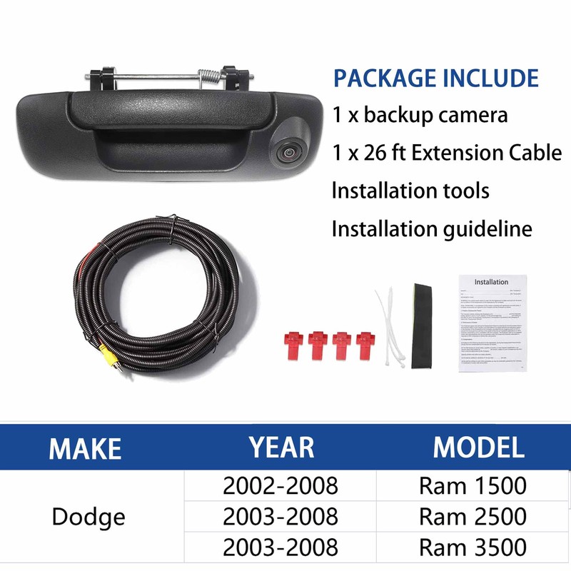 Anina Tailgate Handle Backup Camera for Dodge Ram 1500 2500