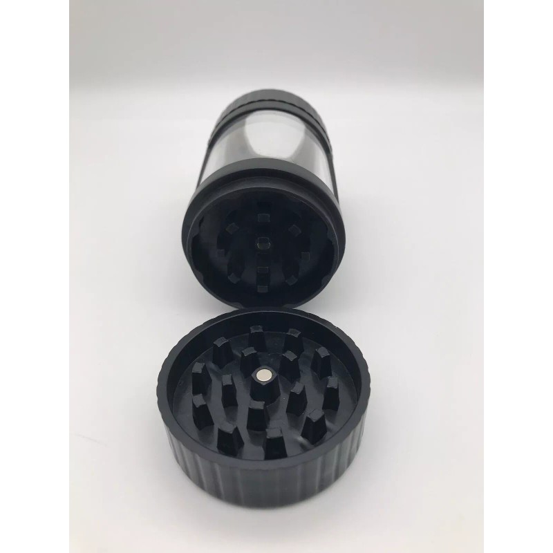 Glow jar BLACK Manual Spice Herb Grinder with Light-Up Storage