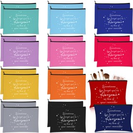 Sieral 24 Neceseres de Maquillaje Inspiradores Regalo de Enfermera de Agradecimiento Bolsas de Cosméticos de You're Awesome Bolso de Tocador Motivacional para Compañera de Trabajo (Multicolor)