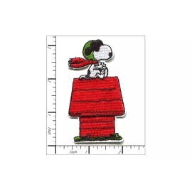 Patchwork Paradise Snoopy Flying Ace Embroidered Iron-On Patch - Peanuts Cartoon Character Badge