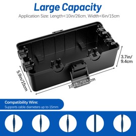 LAGAHS Weatherproof Electrical Box, IP54 Outdoor Socket Box with Insulated Gloves, Wall-Hangable Outdoor Electrical Box with 6 Cable Entry for Protect Power Strip(10.3*5.9*3.7in)
