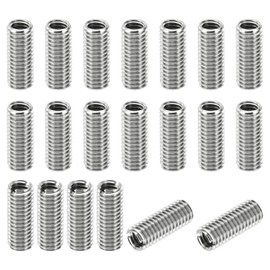 PATIKIL Thread Adapters Sleeve Reducing Nut, 20 Pcs M8x1.25 Male to M6x1 Female Repairing Insert Nut Screw Reducer Stainless Steel Fastener 20mm