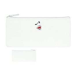 Kamio Japan Flat Embroidery Pen Case Pochacco 211617, White, Casual