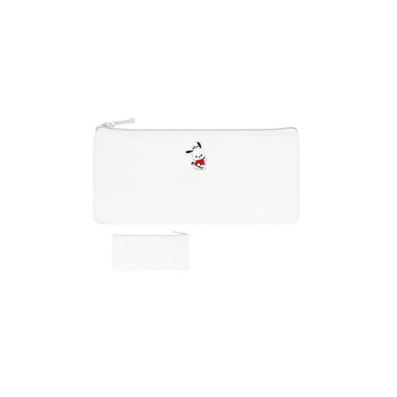 Kamio Japan Flat Embroidery Pen Case Pochacco 211617, White, Casual