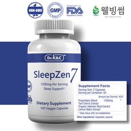 SleepGen Seven Organic Valerian Root Valerian Valerian Root 100 Veggie Capsules / 슬립젠세븐 유기농 발레리안 루트 쥐오줌풀 길초근 100베지캡슐