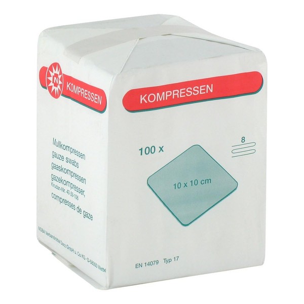 MULLKOMPRESSEN 10 x 10 cm Non-Sterile 8-Way Pack of 100