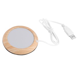 Changor Cup Warmer, Coffee Mug Warmer, USB Cup Warmer Tea Warmer, Walnut Brown Wood & Metal, 5V USB Powered, Heats Up to 80°C, for Home Office Coffee Cup Warmer