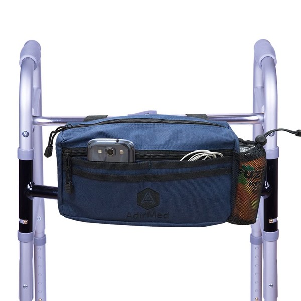AdirMed Bolsa para silla de ruedas, bolsa de rollator, bolsa para andador, color azul