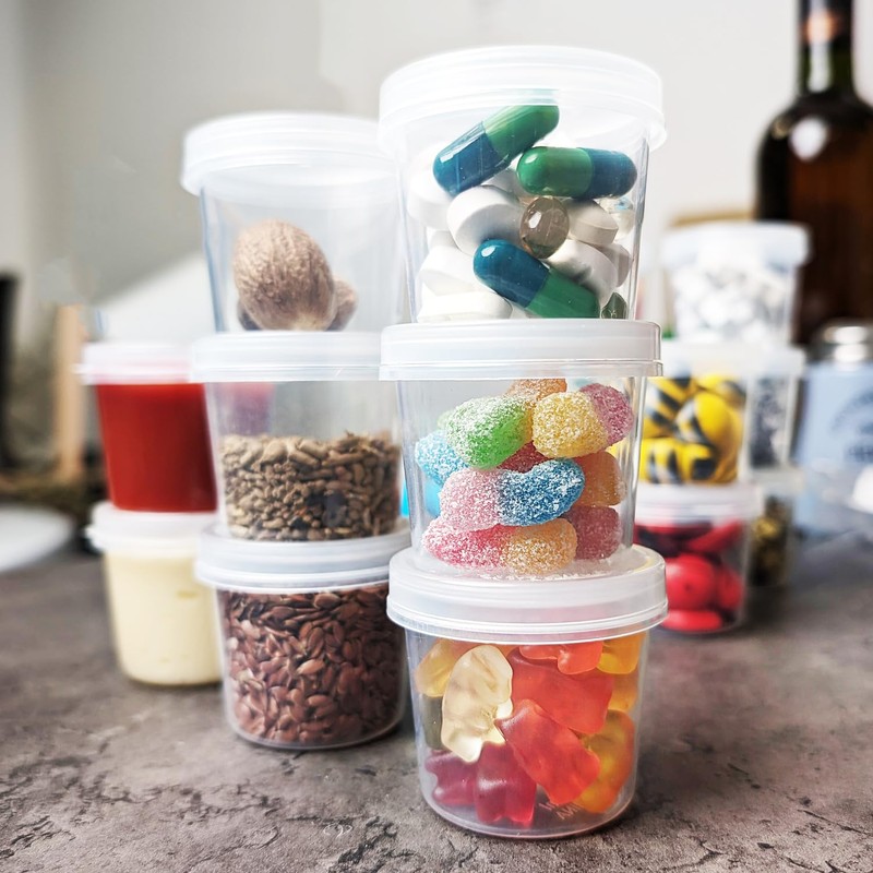 com-four® 96 x Storage Containers with Lids - Universal Plastic