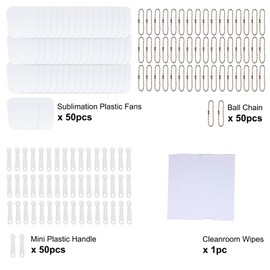 InfiniteSub - 151pcs Mini Sublimation Handheld Fans Keychain Set - Classic, DIY Custom Blank Double-Sided Plastic Hand held Fans for Wedding Favors School Graduation Birthday Party Souvenirs