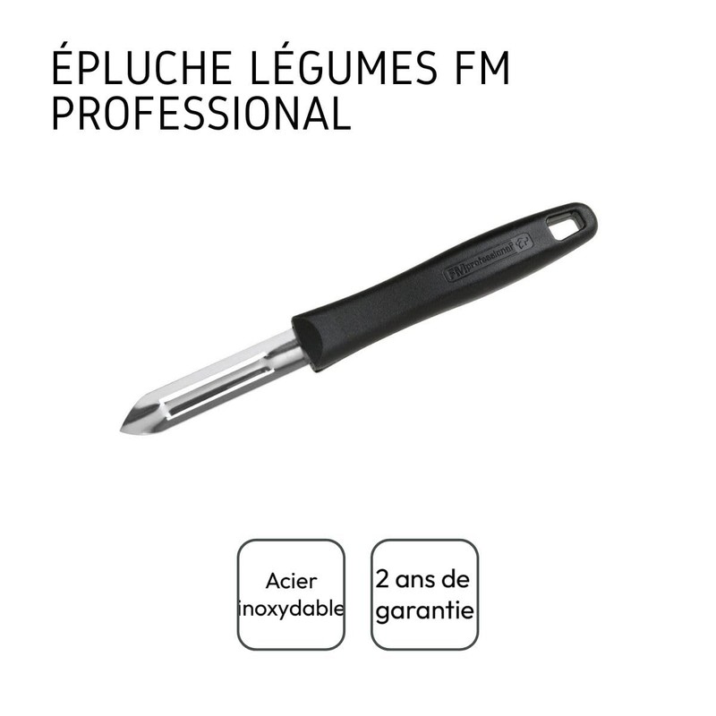 FMprofessional 21744 Pela Potato Chef, Stainless Steel Polypropylene, Black