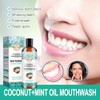 Enjuague bucal con aceite de coco y sabor a menta,