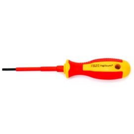 INGDAUM® VDE Slotted Screwdriver, Insulated Against 1000 V, for Professional Electricians, Mechatronics Engineers and Refrigerators (0.5 x 3.0 x 75 mm)