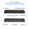 OseTub 4 Port RCA to HDMI Converter with UPGRADE TECHNOLOGY