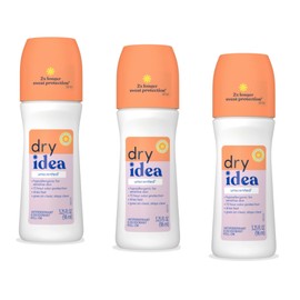 Dry Idea Roll-On Advanced Dry Antiperspirant & Deodorant, 72 HR, Unscented 3.25 FL Oz (Pack of 3)