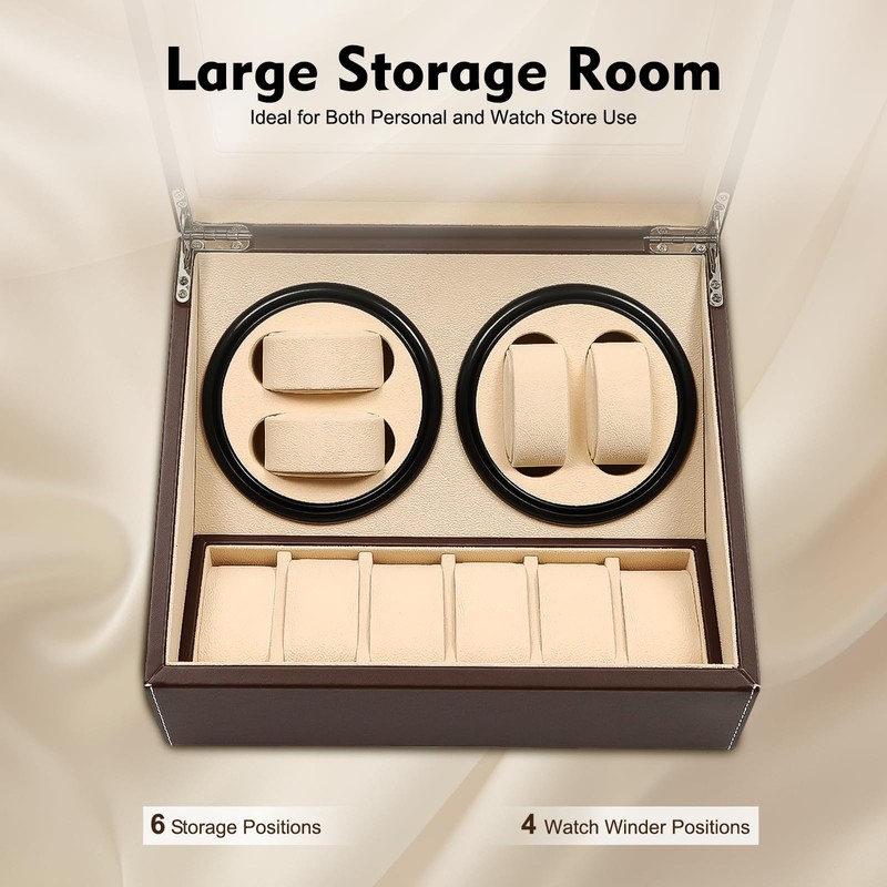 BIXIBIN Automatic Watch Winder Box, Luxury Storage Case for Mechanical