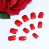 TseenYi Artificial Nails Cherry Red Solid Color Square Full Cover