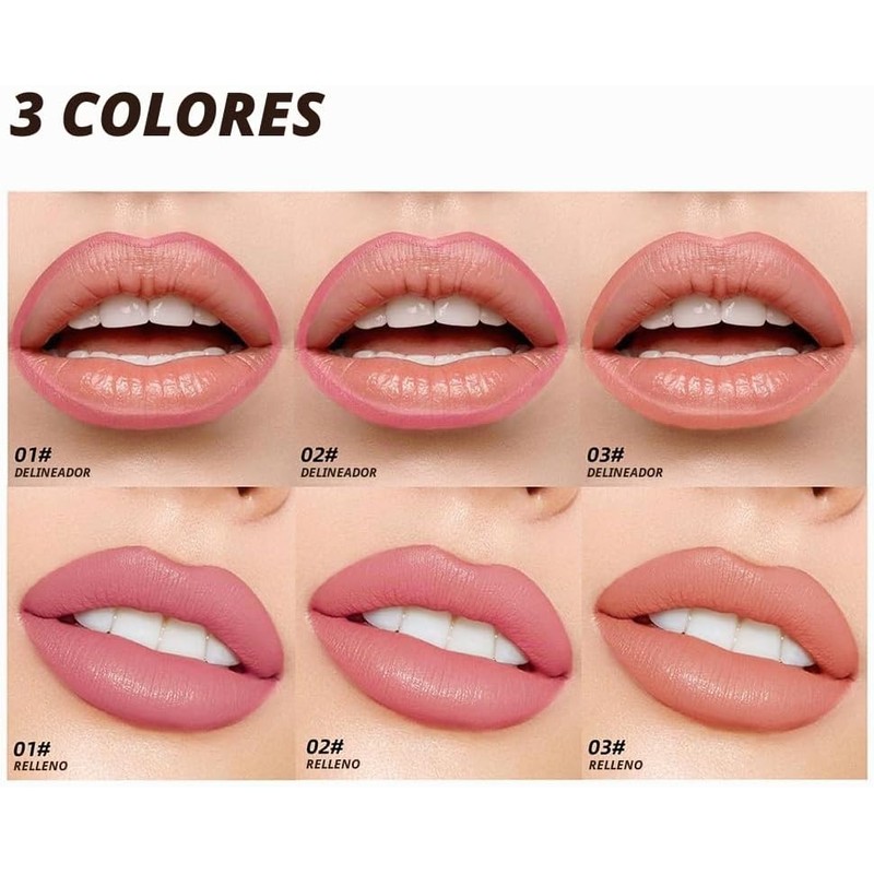 Bluemega Brillo Labial Peel-off, Set de 3- Fórmula Tipo Gel,