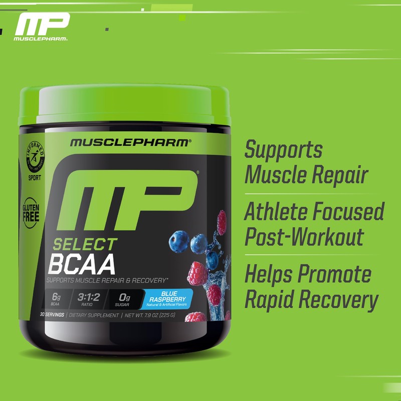 MusclePharm Essentials BCAA Powder, Pre & Post Workout Recovery Drink,