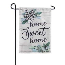 Evergreen Home Sweet Home Eucalyptus Garden Burlap Flag 12.5 x 18 Inches Indoor Outdoor Decor