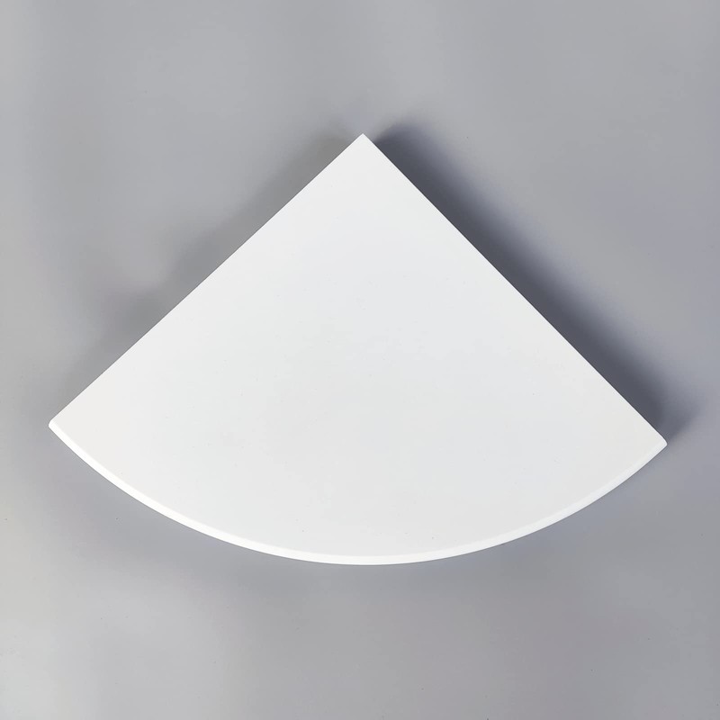 White Marble Corner Shower Shelf for Bathroom, 9'' x 9''