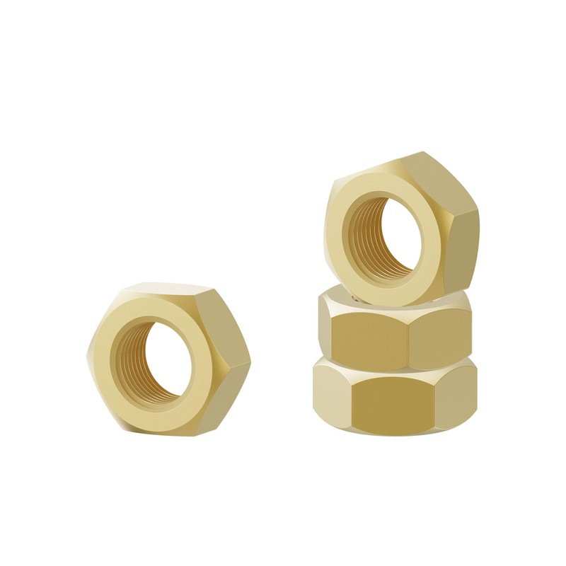 FOCMKEAS 20PCS M6-1 Brass Hex Nuts, Metric Coarse Thread Hexagon