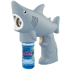 BukBukLAB Electric Bubble Gun for Sharks with 1 Liquid, No Drips! Tank Type, Easy to Carry, Automatic Making Machine, For Weddings, Birthdays, New Gray