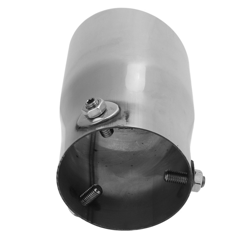 Silver Universal Exhaust Muffler Stainless Steel Exhaust Tip 76mm/2.99in Inlet