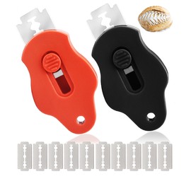 Red+Black Magnetic Bread Lame Slashing Tool Dough Scoring Tool with 10 Razor Blades, Professional Bread Lame for Dough, Sourdough Bread Baking & Bread Making Tools