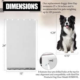 TonGass (2-Pack) Transparent Dog Door Flap Replacement Large Compatible with Ideal Pet Products Ruff Weather Dog Doors Model DSRWXL - 10" x 18" Pet Door Flap - Fit for Large Pets (up to 90 lbs)