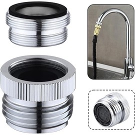 Faucet To Garden Hose Adapter With Aerator,Sink Faucet To Garden Hose Adapter For Bathroom/Kitchen,3/4" GHT Thread Chrome Finished…