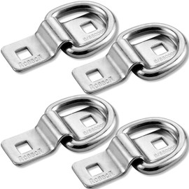 D Ring,Tie Down Anchor 4 Pk Robbor Surface Mount Tie Down Ring Heavy Duty 6000 Pound Breaking Strength Super Strong Forged Steel for Trailer Cargo Control, Tying Down Motor bikers,ATV's