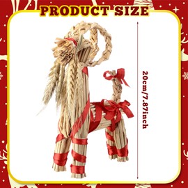 Christmas Straw Goat Scandinavian Christmas Straw Ornaments Goat Yule Goat Straw Ornament Swedish for Xmas Home Outdoor Birthday Party Interior Decoration Holiday(7.8 Inch)