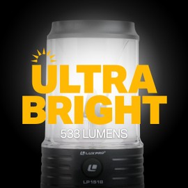 LUXPRO LP1518 Warm & Bright LED Lantern - Electric Lantern for Camping & Outdoor Use - Maximum Run Time of 16 Hours - 2 Pack