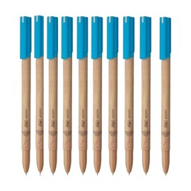 FLAIR Woody Ball Pen Box Pack | 0.7 mm Tip Size | Attractive Woody Design | Smooth Ink Flow System With Low-Viscosity Ink | Smudge Free Writing | Blue Ink, Set Of 10 Ball Pens x Pack Of 2