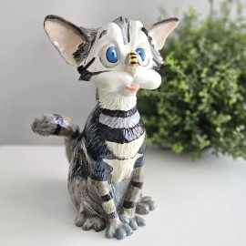 Pets With Personality Poppy Gray Striped Alley Cat Figurine Statue 7.25"H New!