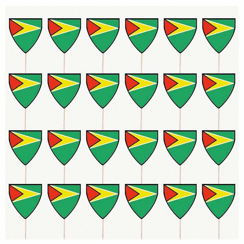 AK Giftshop Guyana Flags Party Food Sticks Picks Cupcakes Decorations