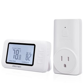 DIGITEN Wireless Thermostat WTC100 Pro Temperature Controller for Cooling & Heating, Remote Controlled Outlet, Easy-to-Use and Programmable Thermostats for Home,Greenhouse