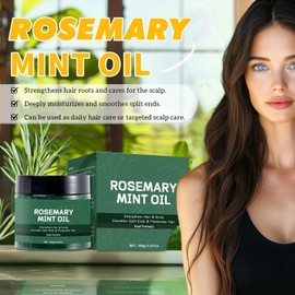 Vawolecy Organic Rosemary Mint Scalp and Hair Strengthening Oil for Hair Growth, Natural Rosemary Hair Oil for All Hair Types, 100 g