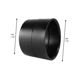 Unbranded 1-1/2 in. ABS DWV Hub x Hub Coupling for Drain, Waste, and Vent Plumbing System