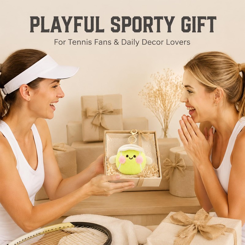 Tapufitil Tennis Plush Keychain, 10cm Cute Sports Charm For Bags