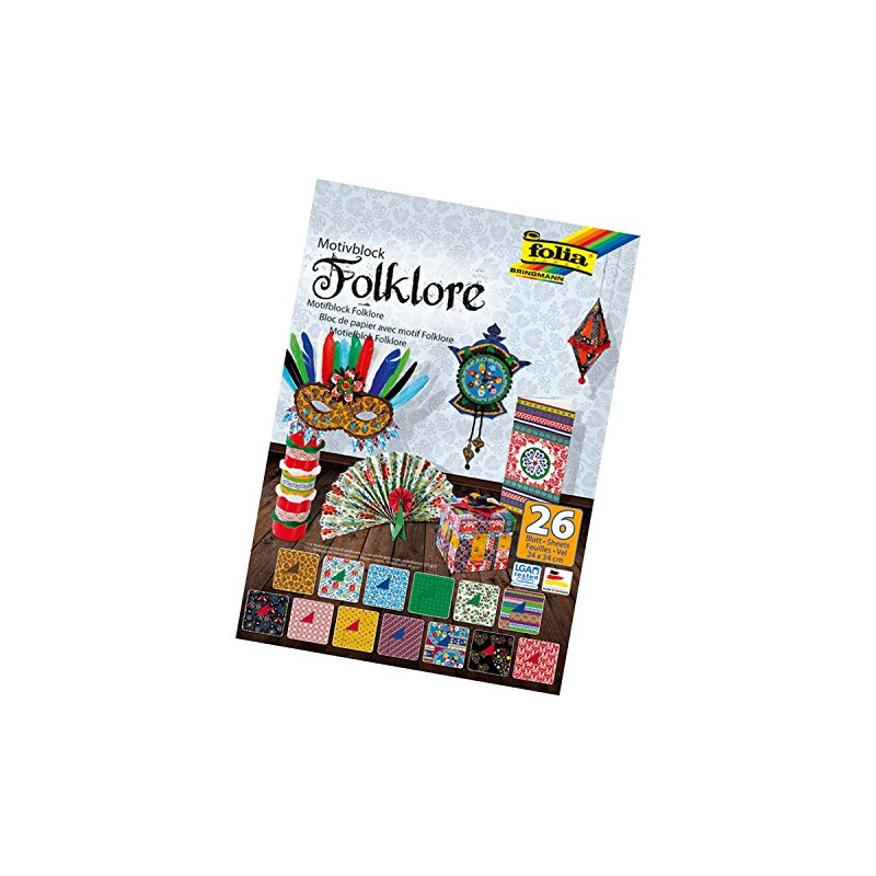 Folia - Basics Quadrati con Varie Fantasie, 26 Fogli, 24