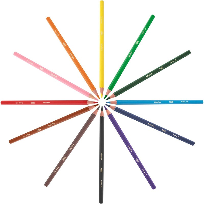 Bic Kids Evolution ECOlutions Colouring Pencils, Assorted Colours, Eco-Friendly, 70